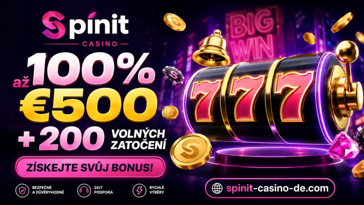 Spinit Casino – úvodní stránka s nabídkou her a bonusem
